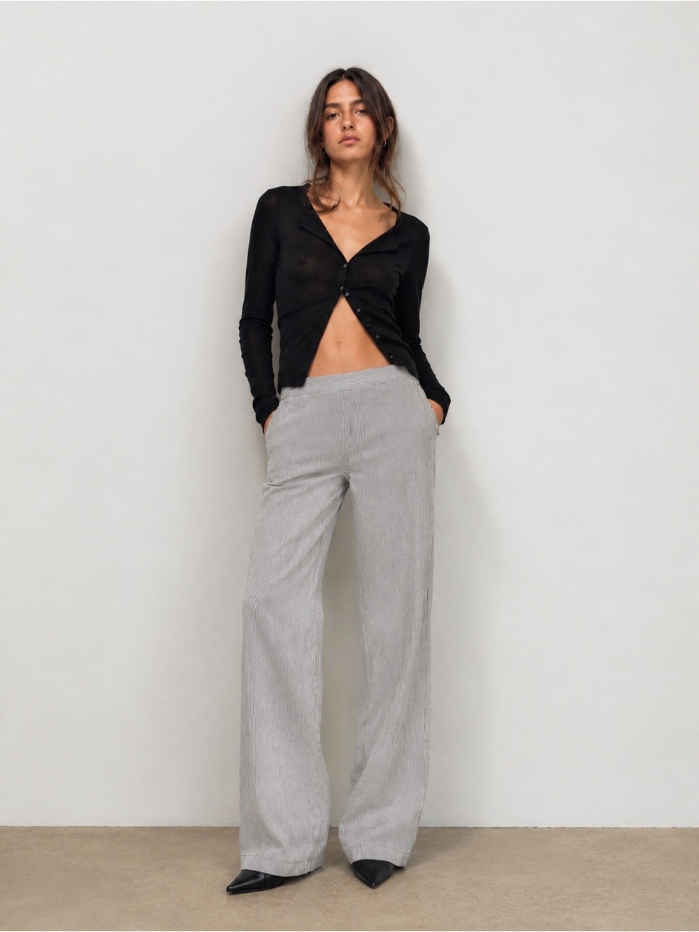 Jean Paul gaultier striped rayon pants